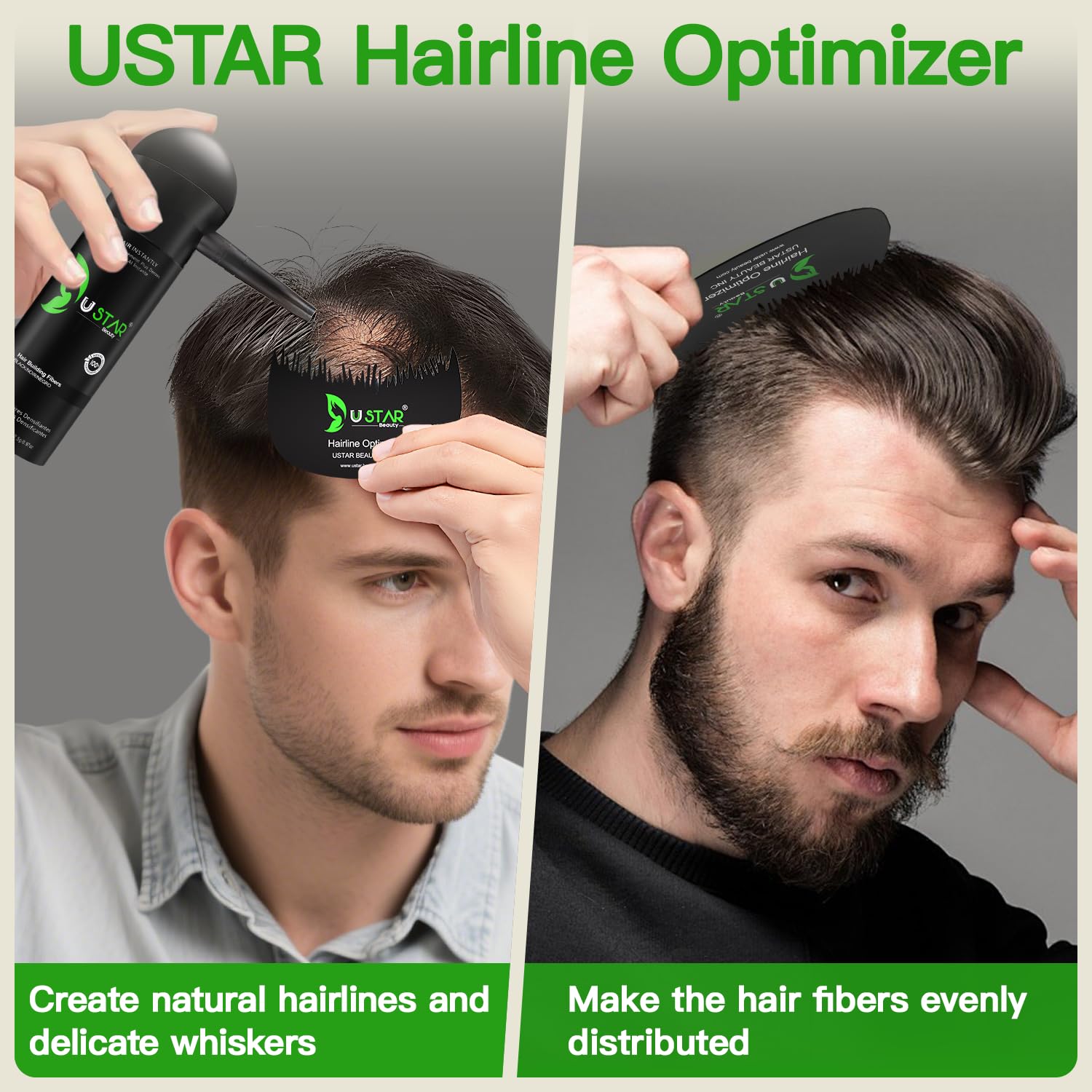 USTAR hair-fiber applicator enables targeted thinning areas application.