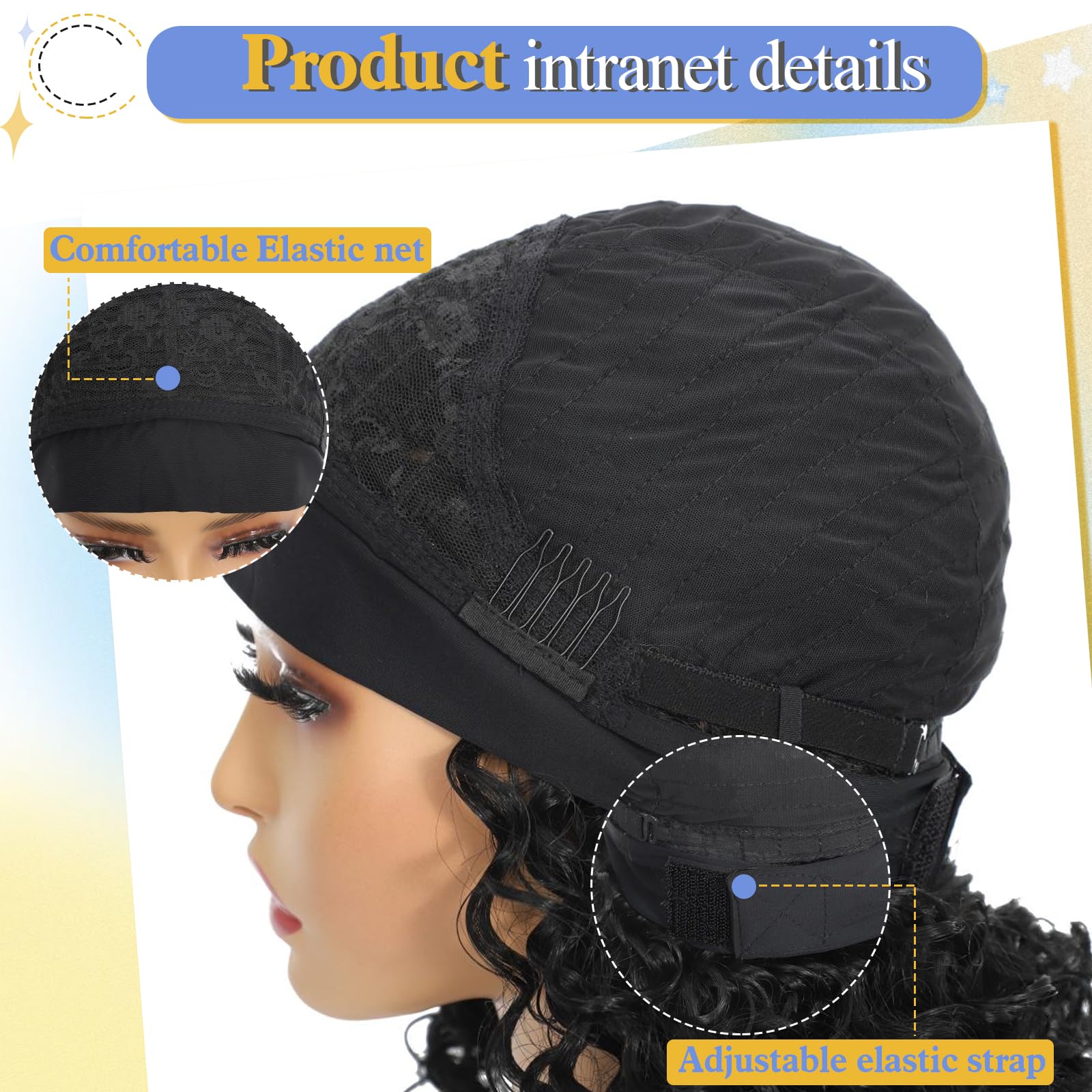 Usweety headband wig wearing without glue for easy use
