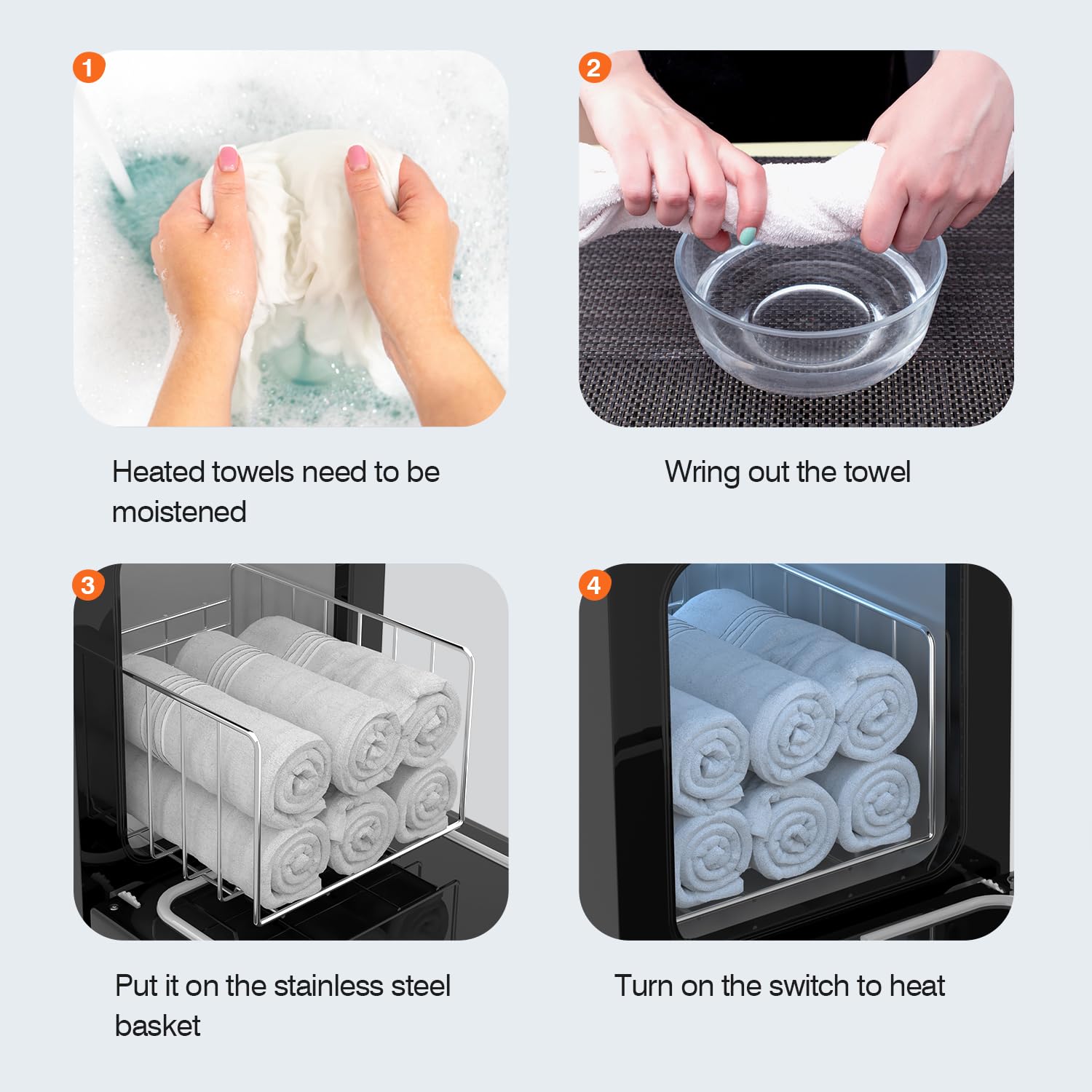 Utenzi Hot Towel Warmer removable tray and shelf for easy cleaning.