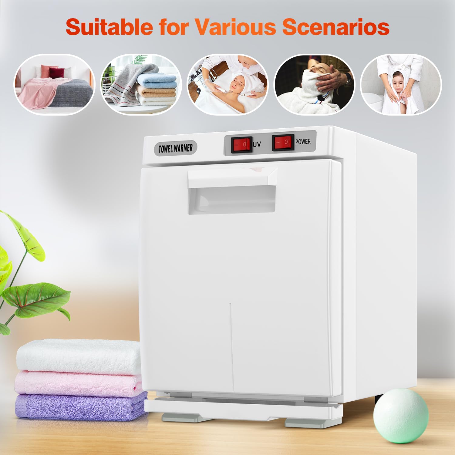 Utenzi hot towel warmer spa settings show adjustable temperature for consistent warmth