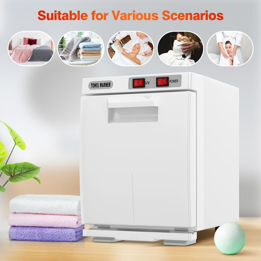 Utenzi hot towel warmer spa settings show adjustable temperature for consistent warmth