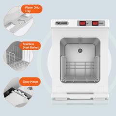 Utenzi hot towel warmer in use with facial towels for client-ready warmth