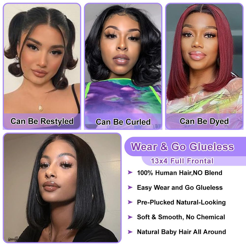 UTIDE Bob Wig baby hair detail enhances a natural frame.
