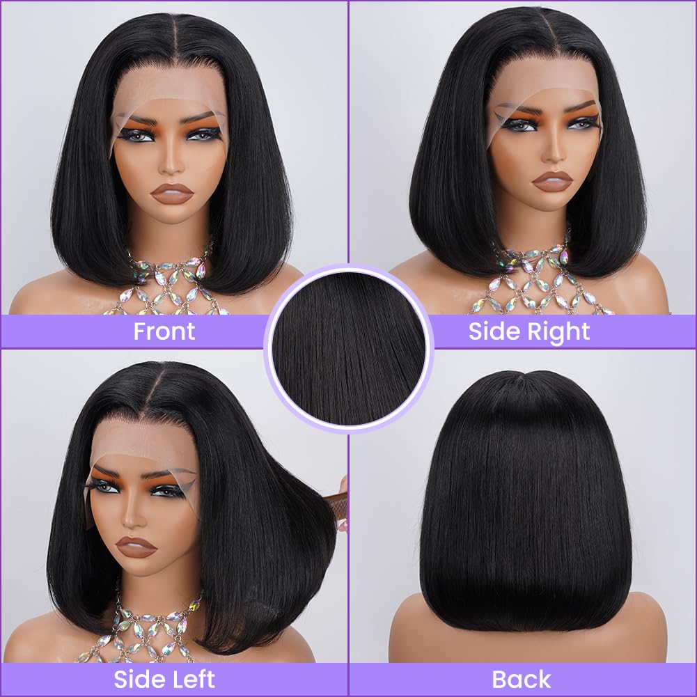 UTIDE Bob Wig glueless cap with elastic band for secure fit.