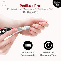 PediLux Pro 10-speed settings for tailored filing on thick nails
