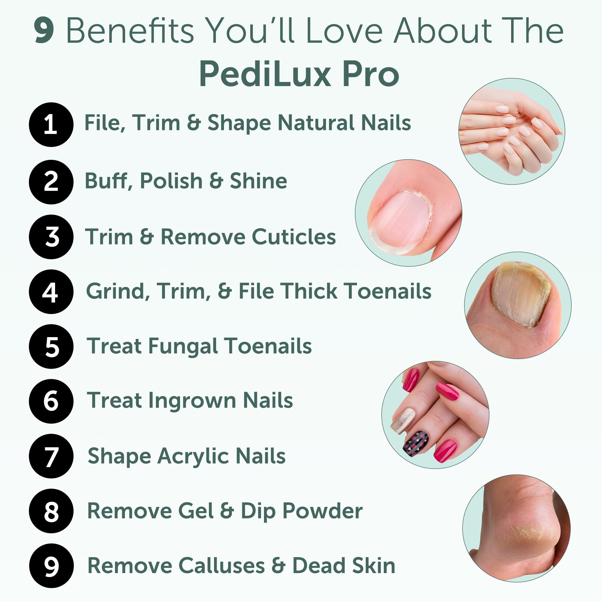 UTILYZE Pedilux Pro dust shield keeps your work area clean during cuticle and callus care.