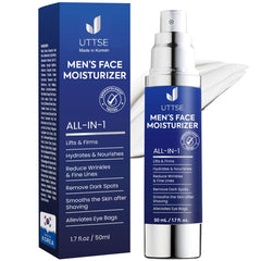 Uttse 6-in-1 men's moisturizer bottle for daily hydration and barrier support