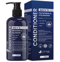 Uttse Biotin Hair Growth Conditioner bottle pour for daily nourishment and thicker-looking hair