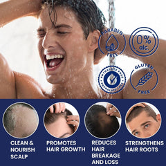 Uttse Biotion shampoo bottle pour—easy application for post-workout scalp refresh.
