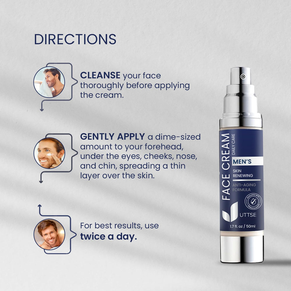 Uttse daily moisturizer for men absorbs quickly without greasiness.