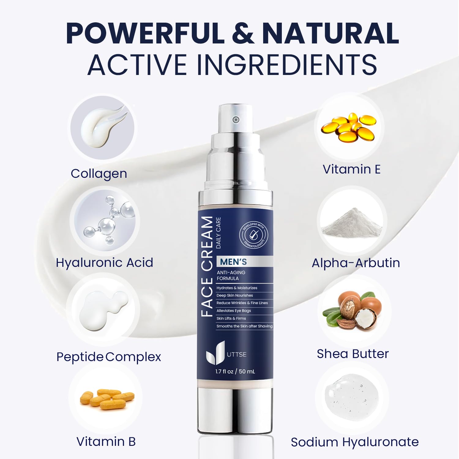 Uttse hyaluronic acid hydration illustration highlighting deep moisture