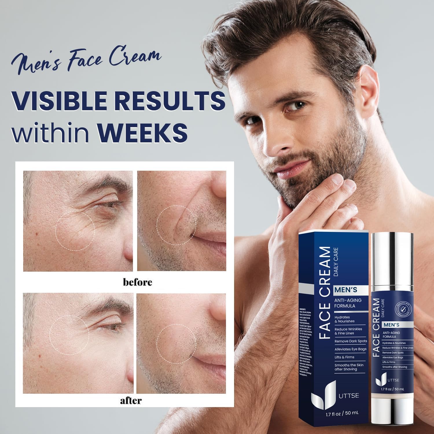 Uttse post-shave scene demonstrating soothing hydration for skin