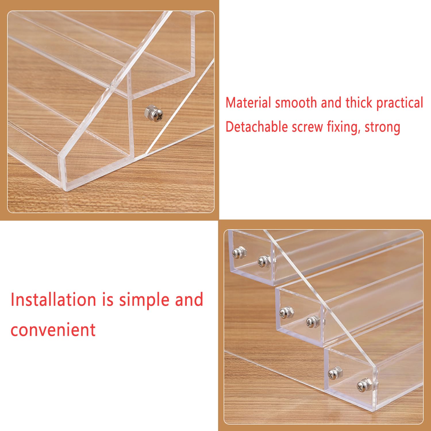UtySty 3-tier pill bottle display showcases transparent shelves for visibility
