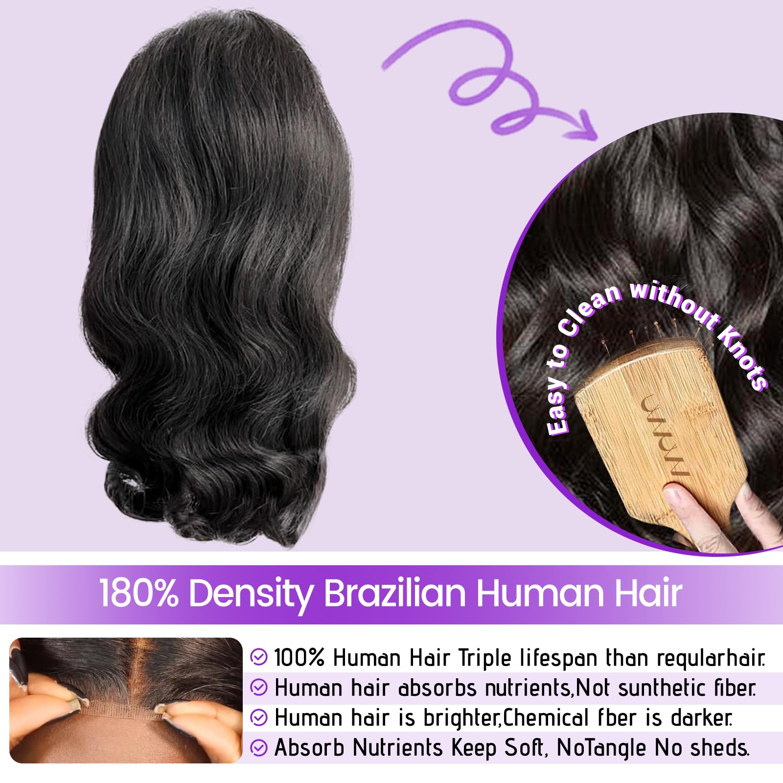UVVUVV 14-inch body wave bob wig shows natural movement and volume.
