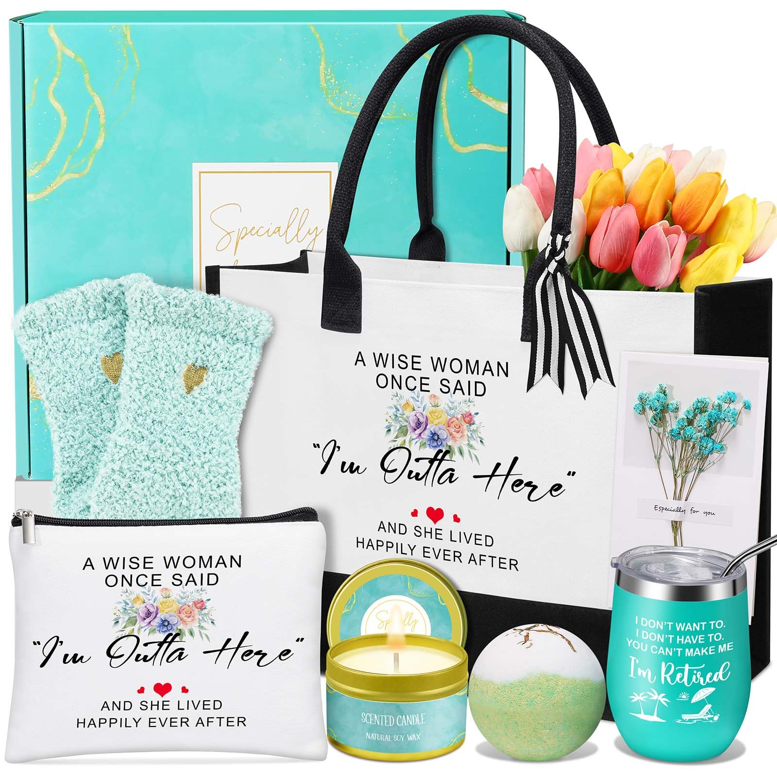 Uwingess retirement gift woman basket, heartfelt celebration for coworkers and friends.