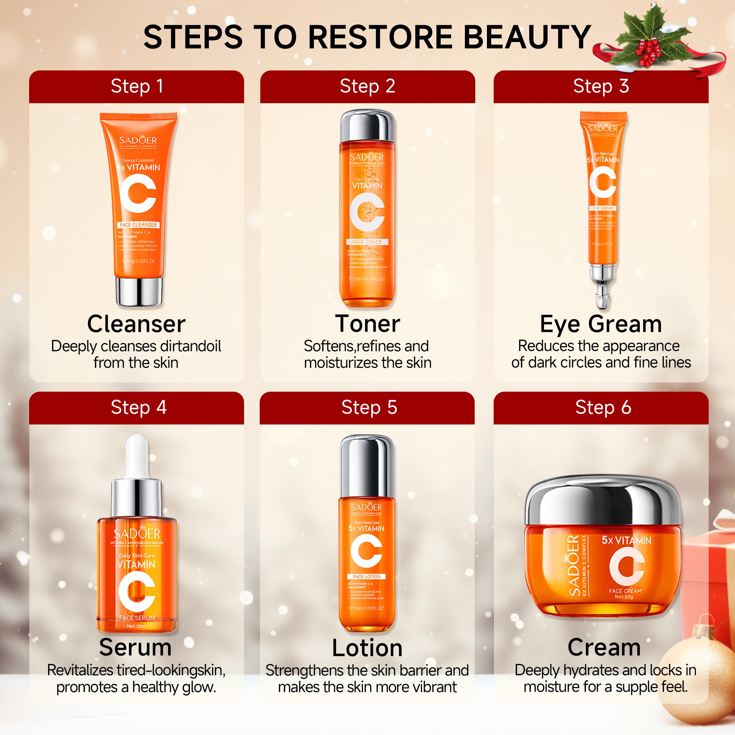UZTUZT Quick-glow routine image conveys a 3-minute skincare moment.