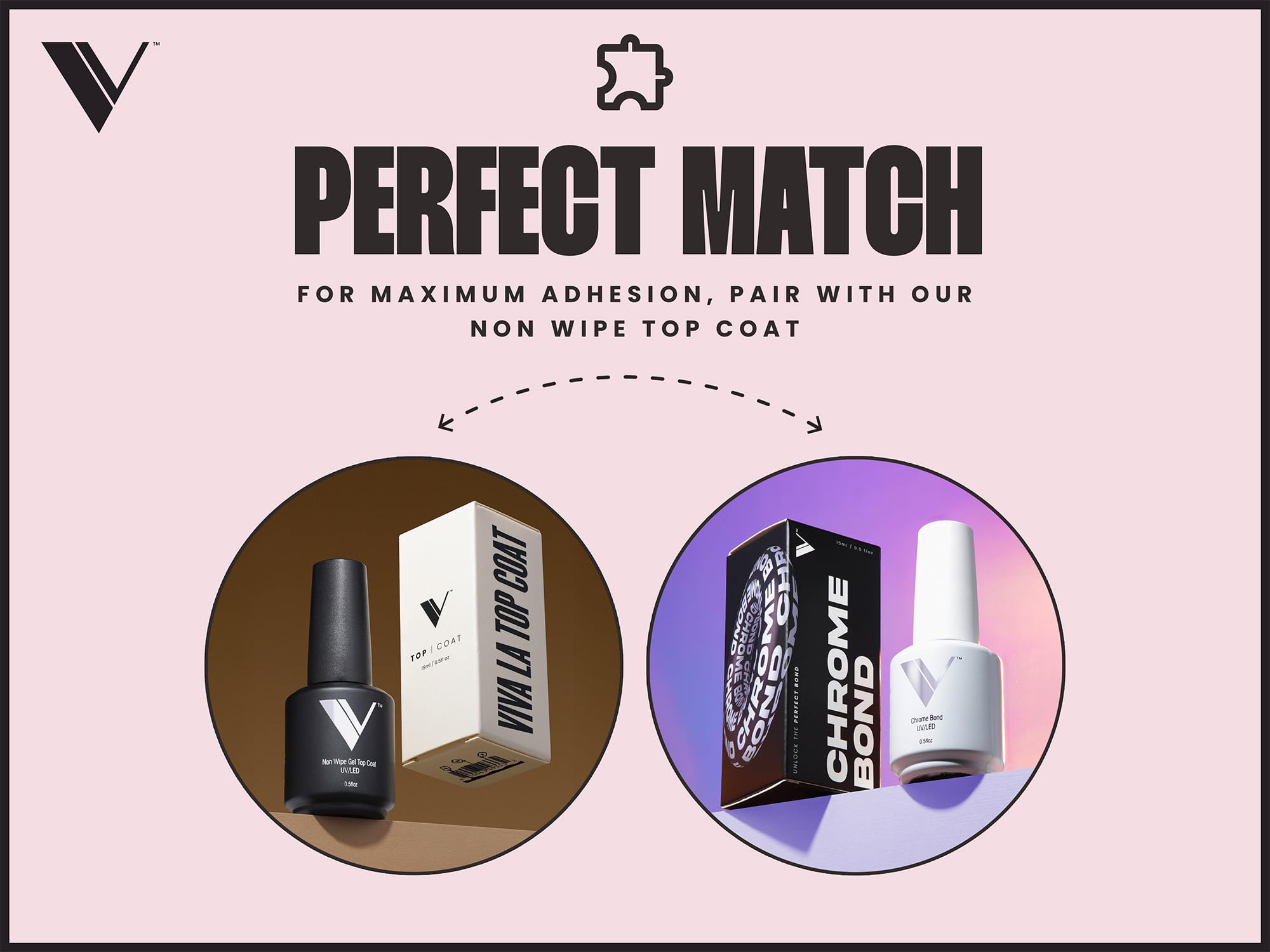 V Beauty Pure chrome pop gloss finish enhances shine for mirror-like nails.