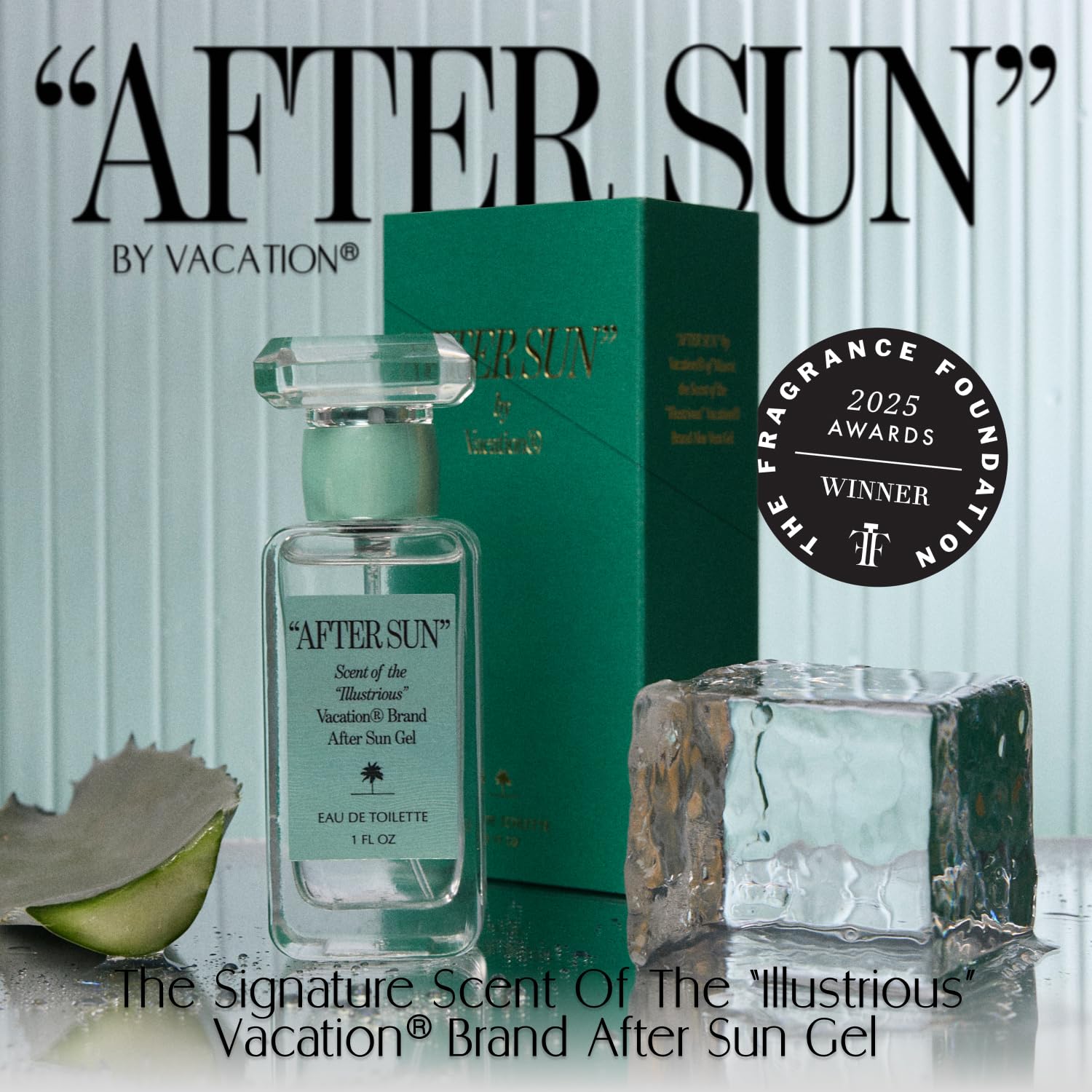 VACATION AFTER SUN travel size packaging shows portable summer scent