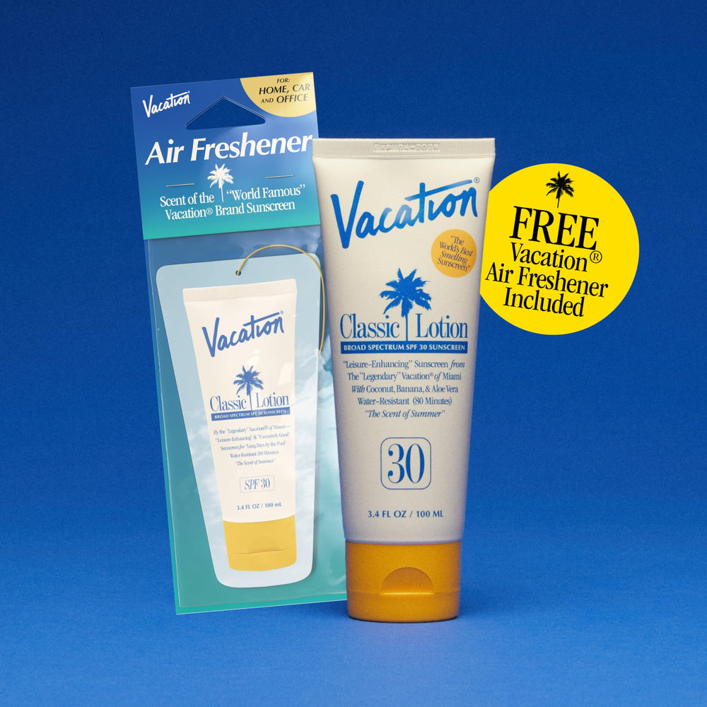 Vacation Air Freshener highlighting tropical scent notes for freshness