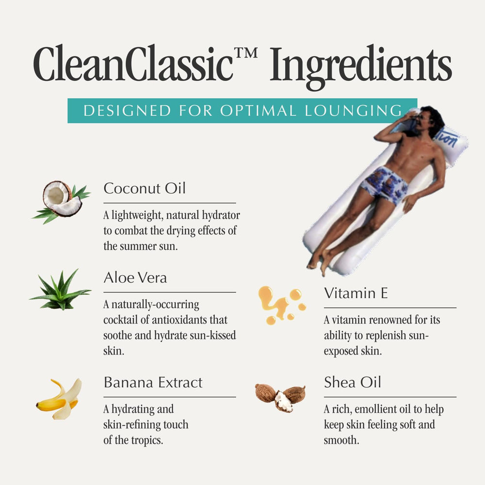 Vacation Classic Sunscreen Spray SPF 50 water-resistant during swim activity.