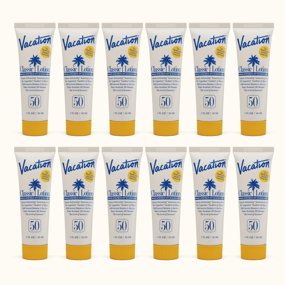 Vacation Mini Classic Lotion SPF 50 bottle—travel-ready protection with broad spectrum sun defense in 1oz.