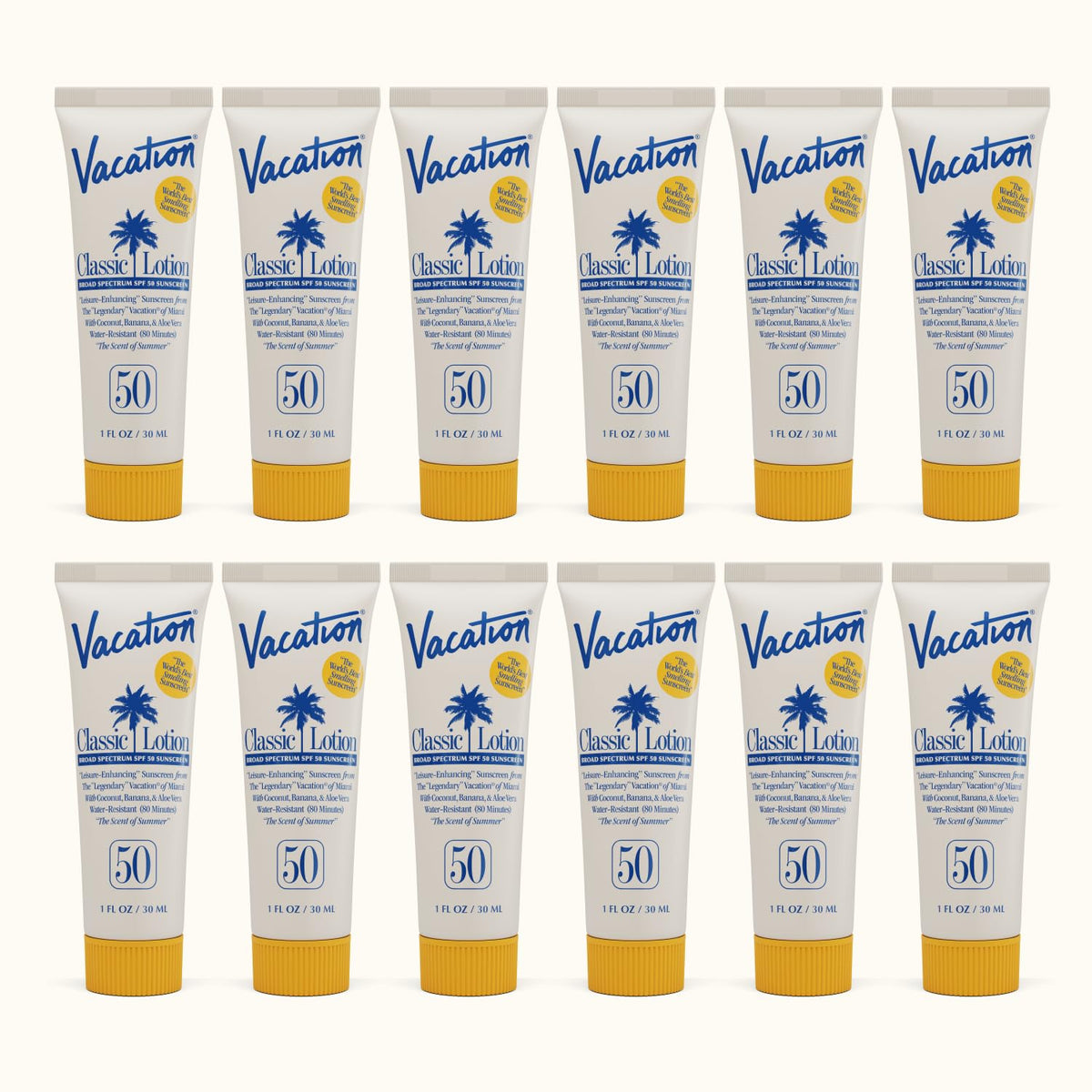 Vacation Mini Classic Lotion SPF 50 bottle—travel-ready protection with broad spectrum sun defense in 1oz.