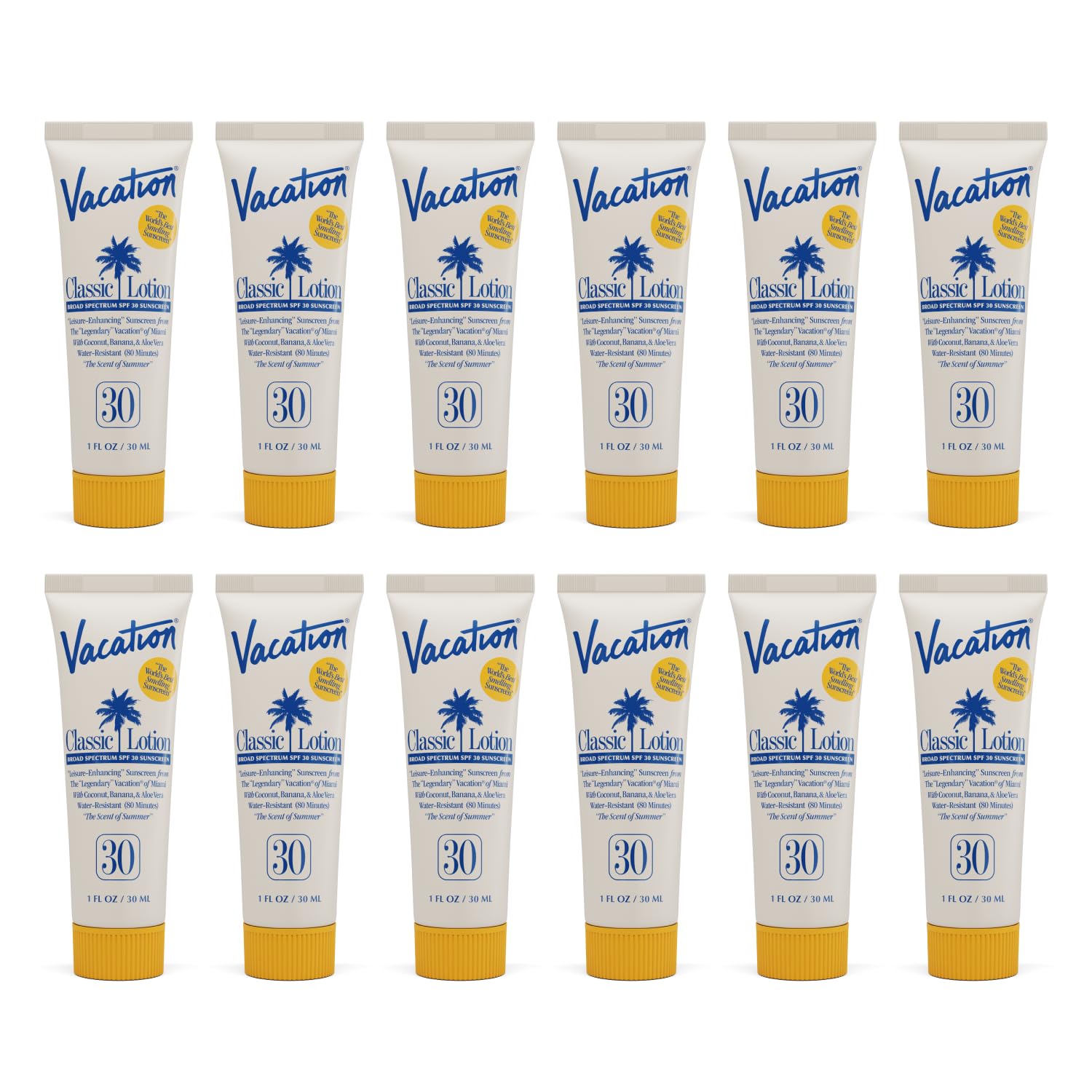 Vacation Mini Classic Sunscreen 1oz packaging for travel-ready sun protection.