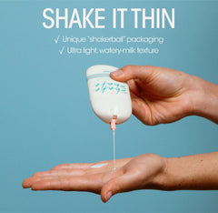 Vacation Shake Shake texture is a light watery-milk blend for all skin tones.