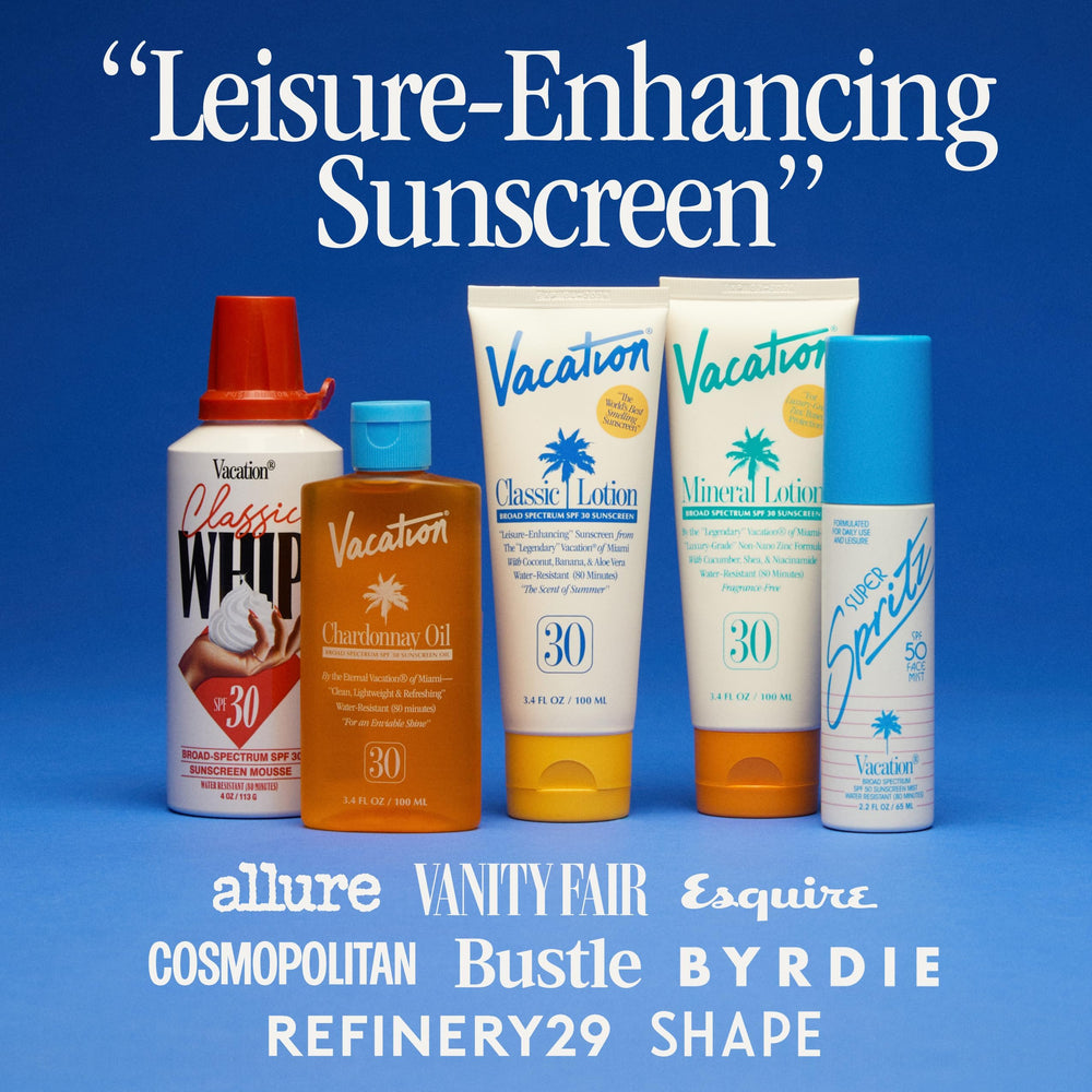 Vacation Shake Shake water-resistant SPF 50 for active days.