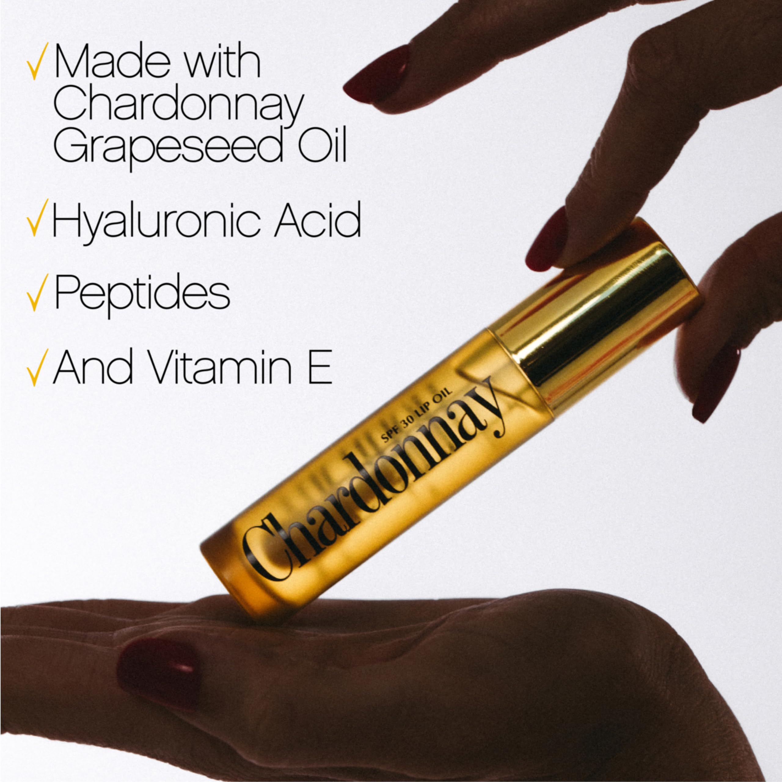 Vacation Lip Oil aroma close-up emphasizes caramel-vanilla scent.