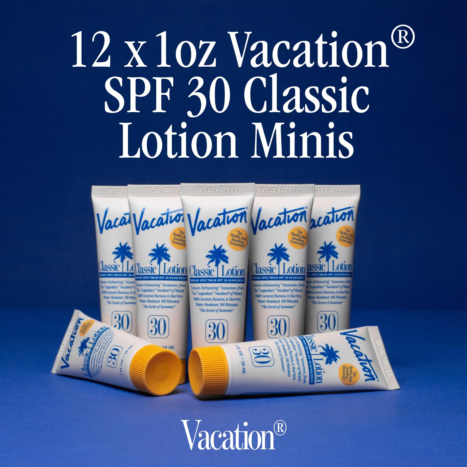 Vacation SPF30 travel-size sunscreen in a 1oz bottle for quick application.