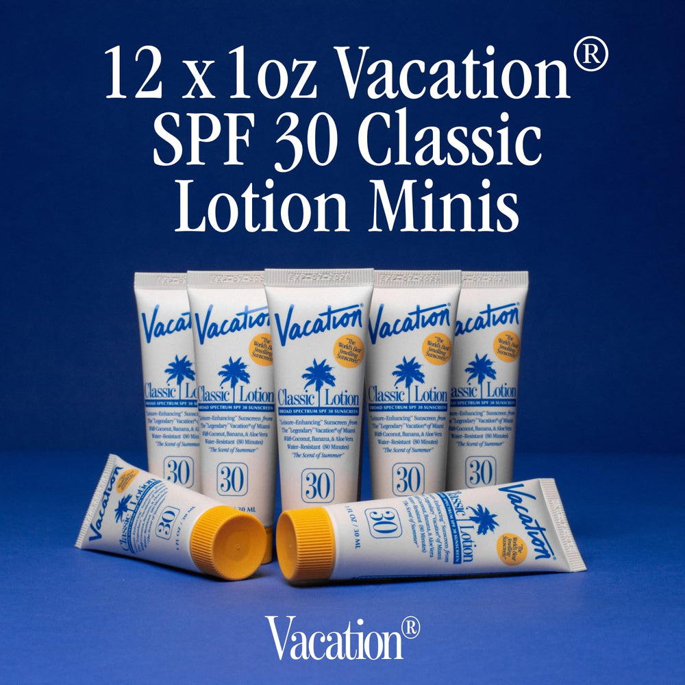 Vacation SPF30 travel-size sunscreen in a 1oz bottle for quick application.