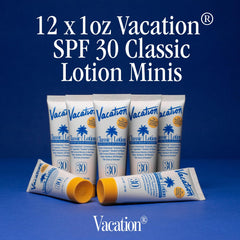 Vacation SPF30 travel-size sunscreen in a 1oz bottle for quick application.