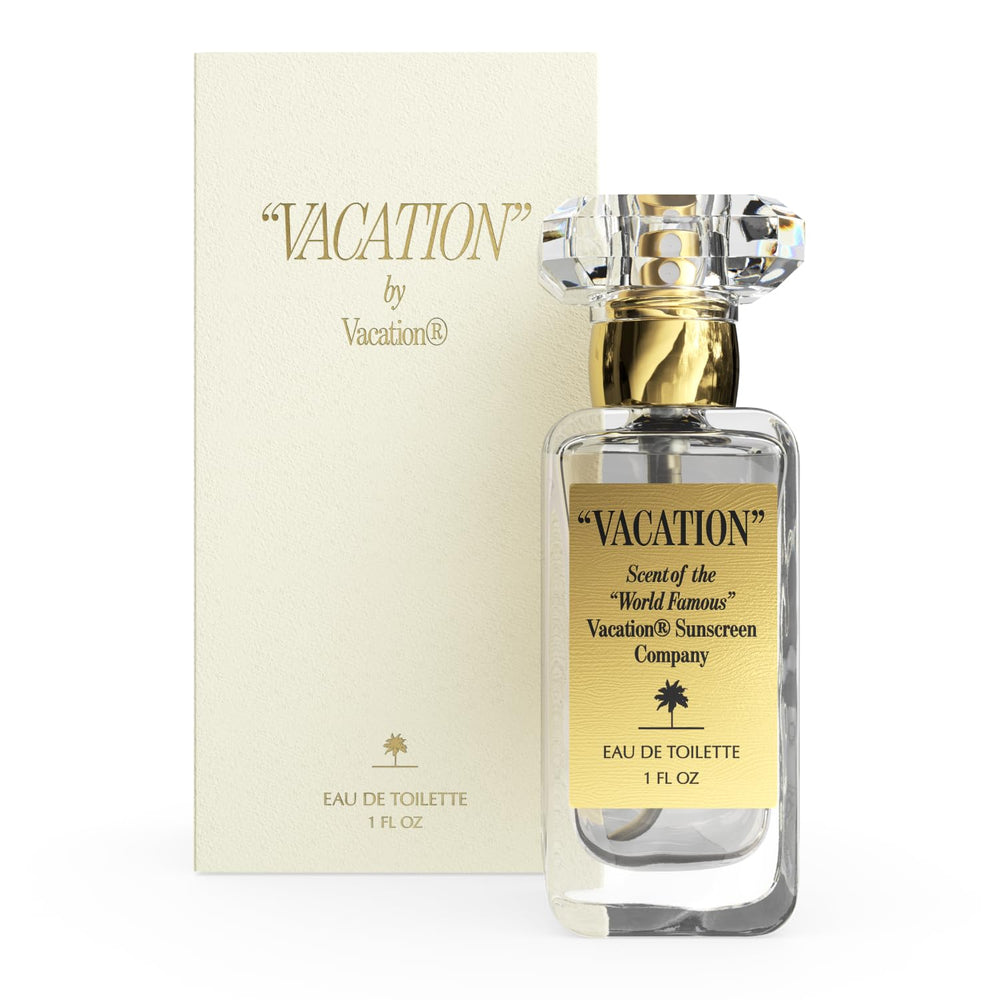 VACATION Sunscreen Eau de Toilette bottle with tropical coconut scent for beach-ready fragrance