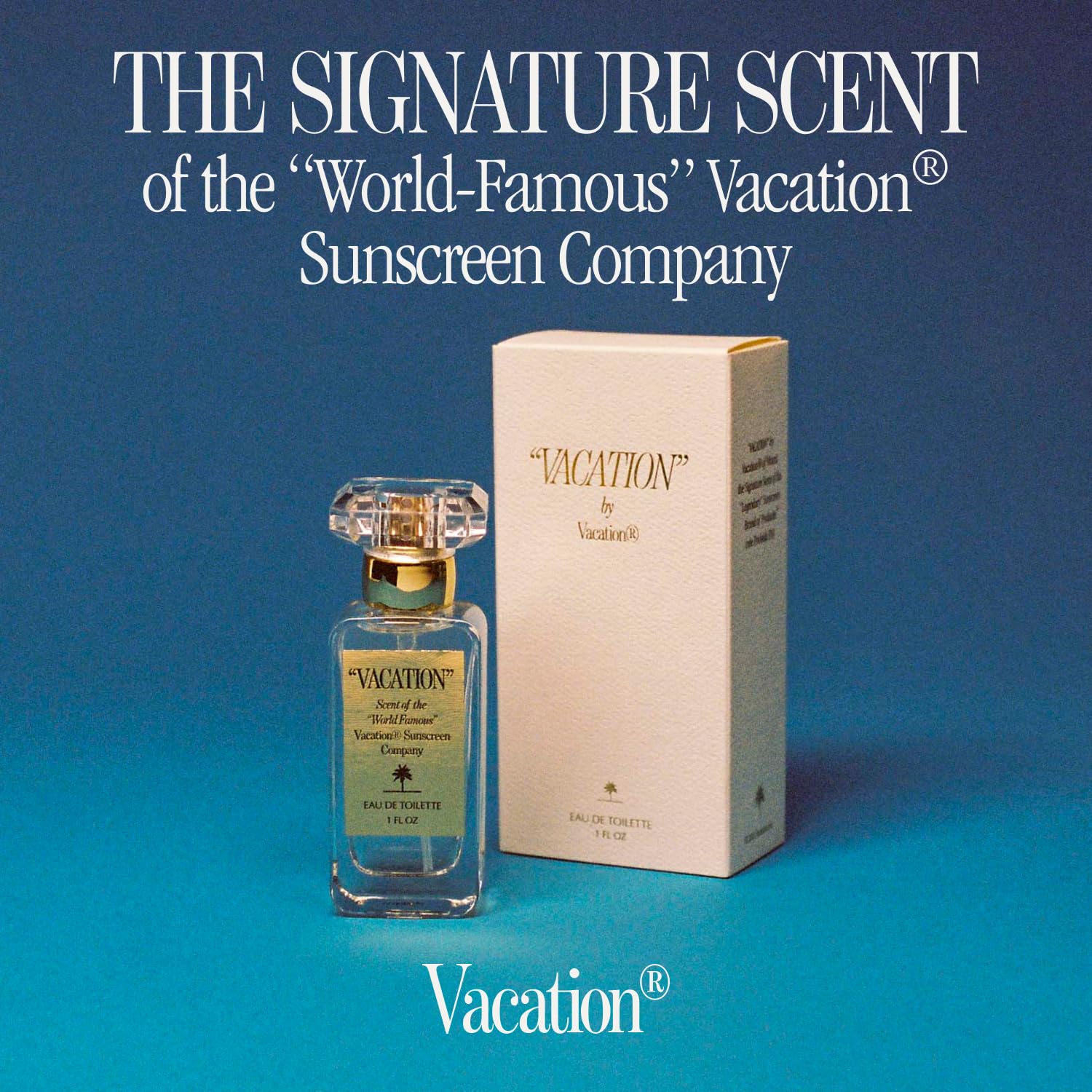VACATION Sunscreen Eau de Toilette cap detail showcases premium travel design