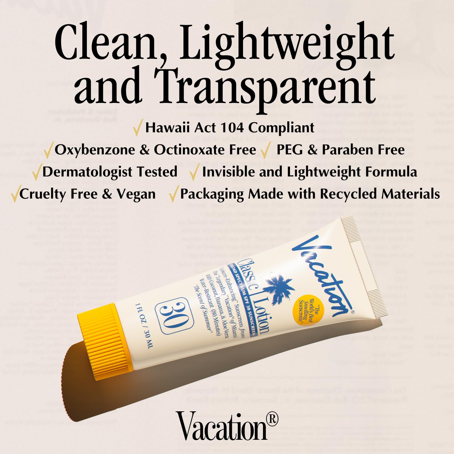 Vacation water-resistant SPF30 mini pack ideal for poolside moments.