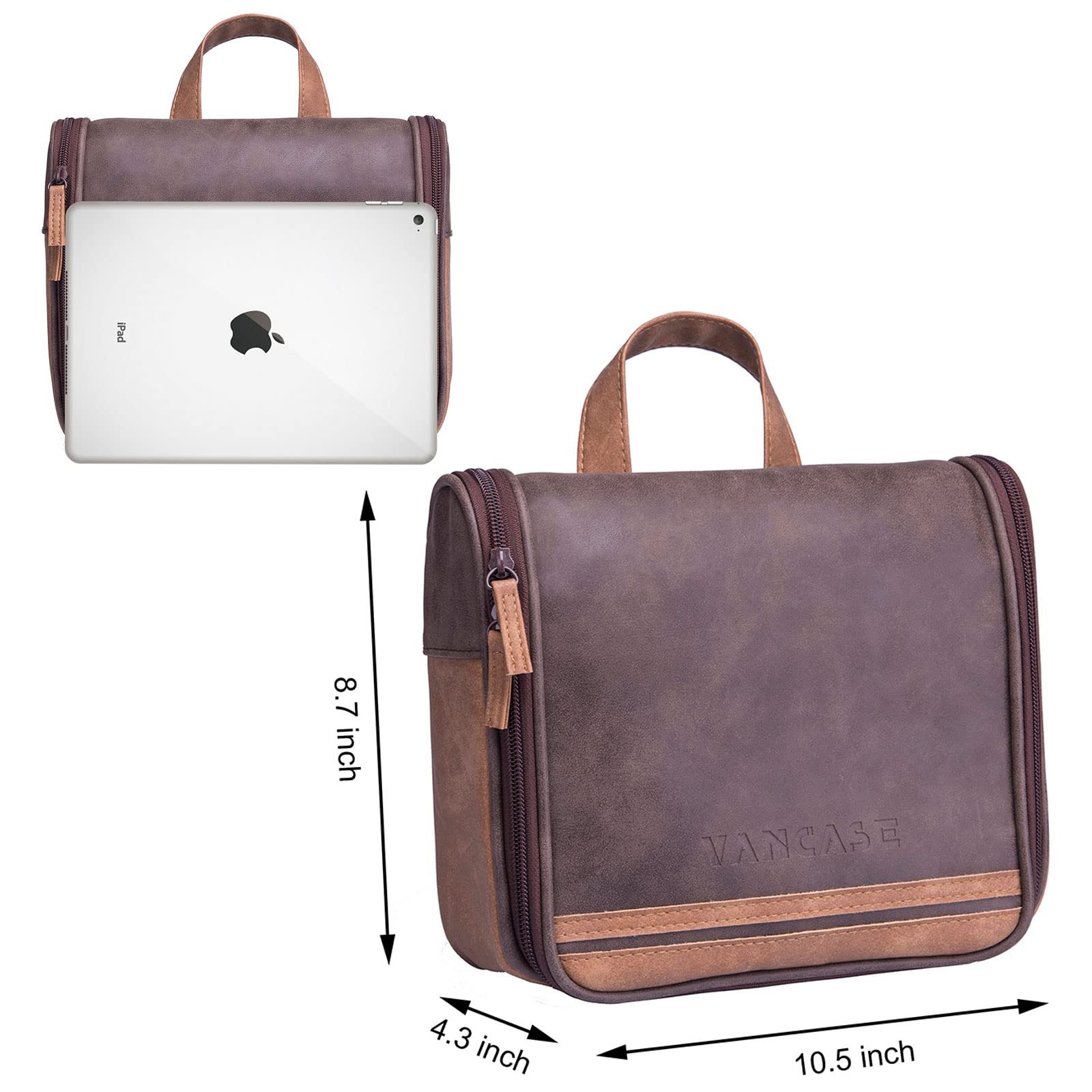 VACNASE hanging toiletry bag mesh pockets provide item visibility.
