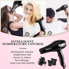 VAGARY 6685G diffuser attachment demonstrating even airflow for curls
