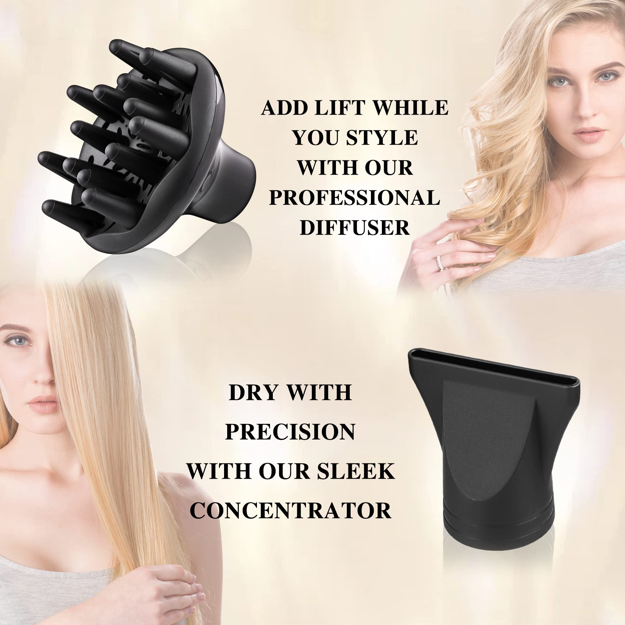 VAGARY 6685G negative ionic system reduces static for smoother hair