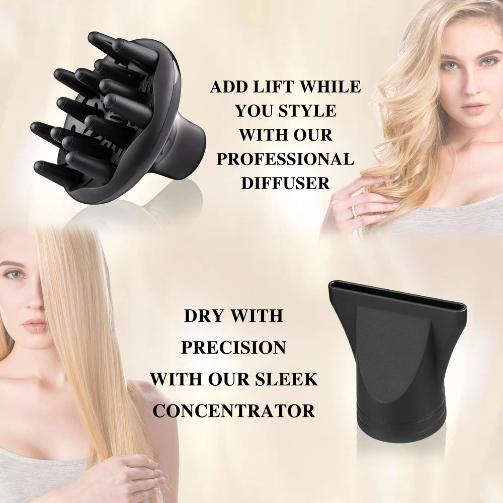 VAGARY 6685G negative ionic system reduces static for smoother hair