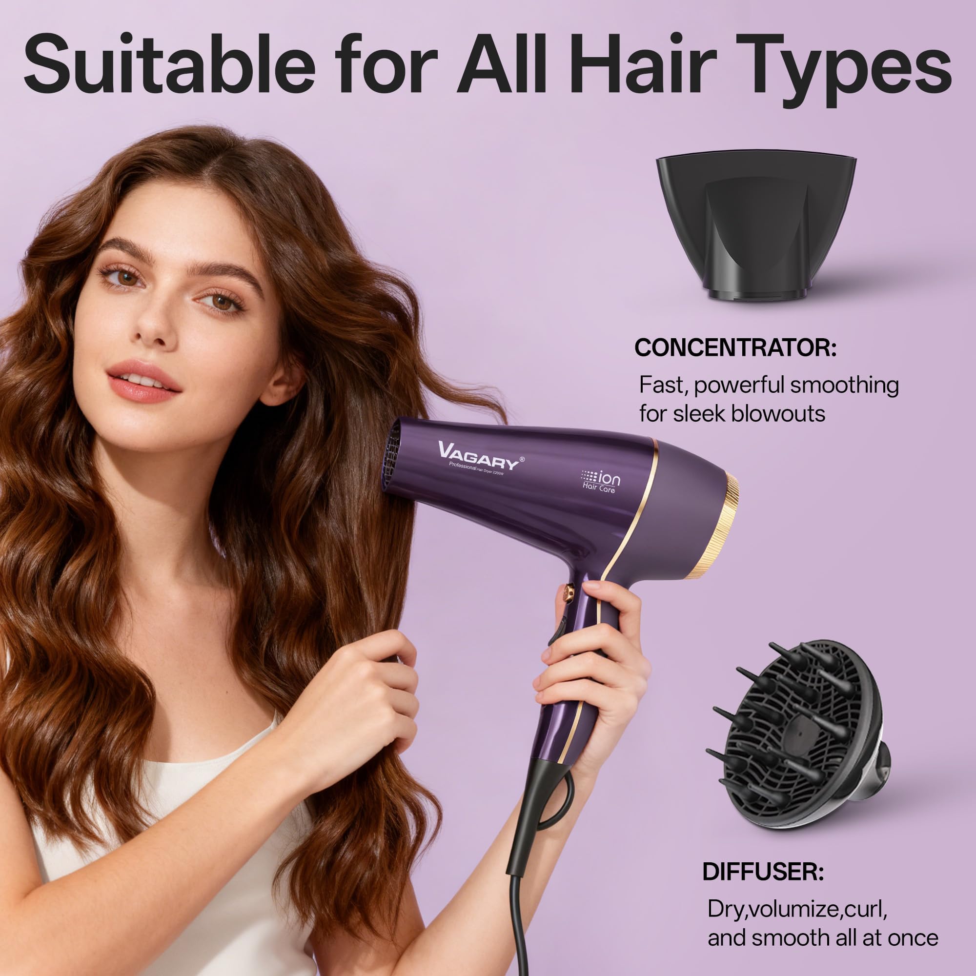 VAGARY 6690A concentrator nozzle for precise styling and quick drying