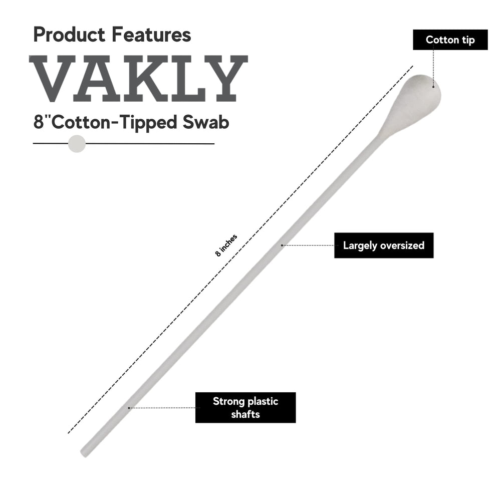 Vakly oversized cotton tipped applicator showing large tip for controlled cleaning