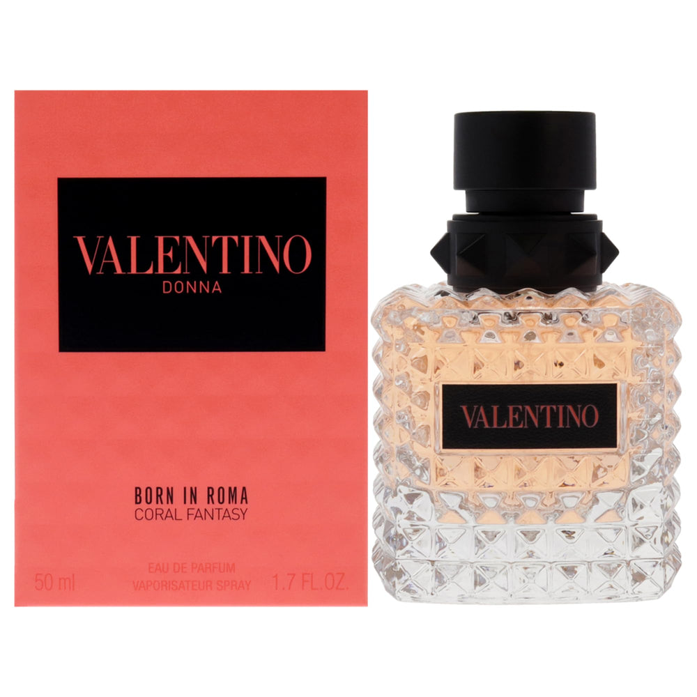 Valentino Donna Born In Roma Coral Fantasy bottle front for a bright floral fruity scent during daily wear