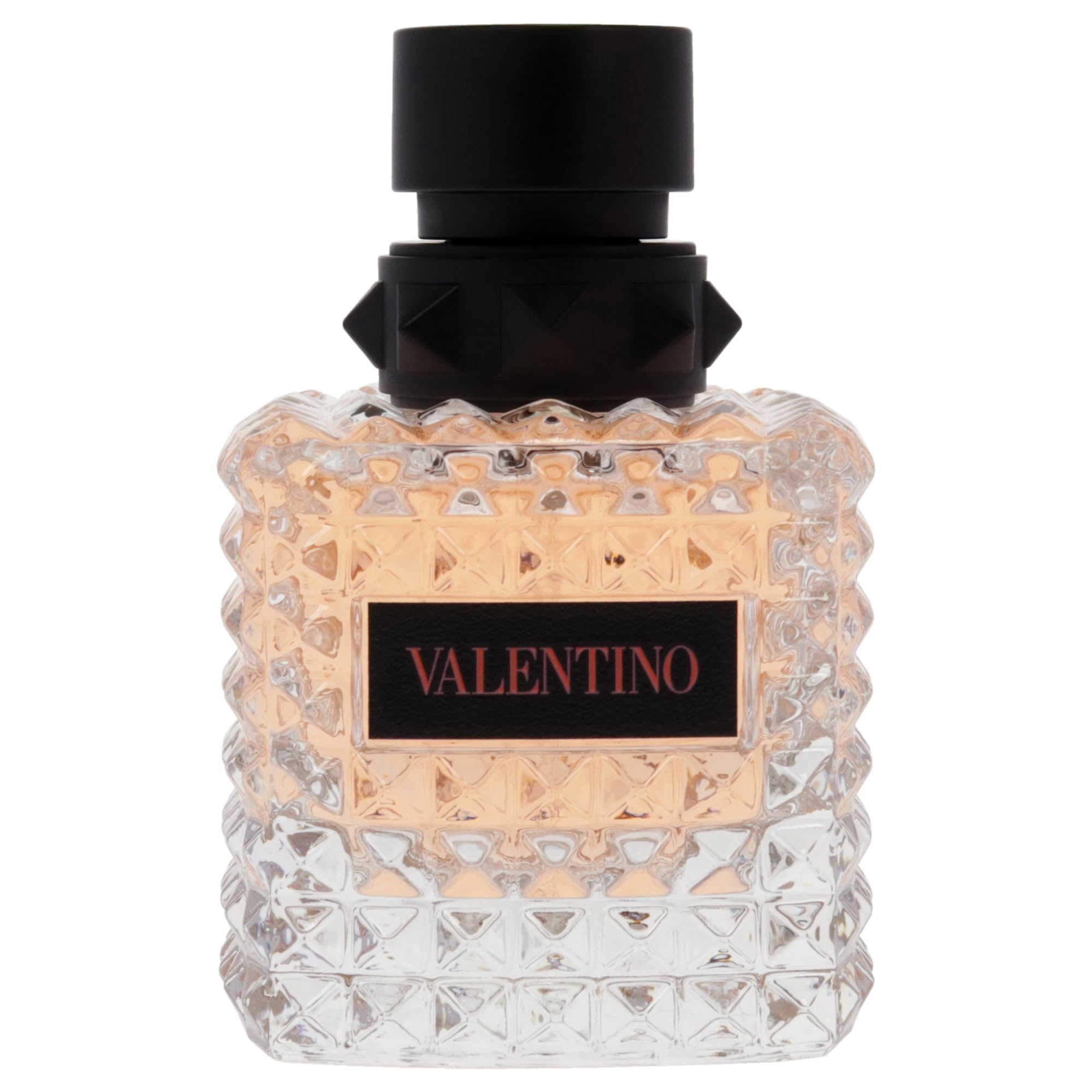 Valentino Coral Fantasy cap close showing elegant presentation suitable for gifting