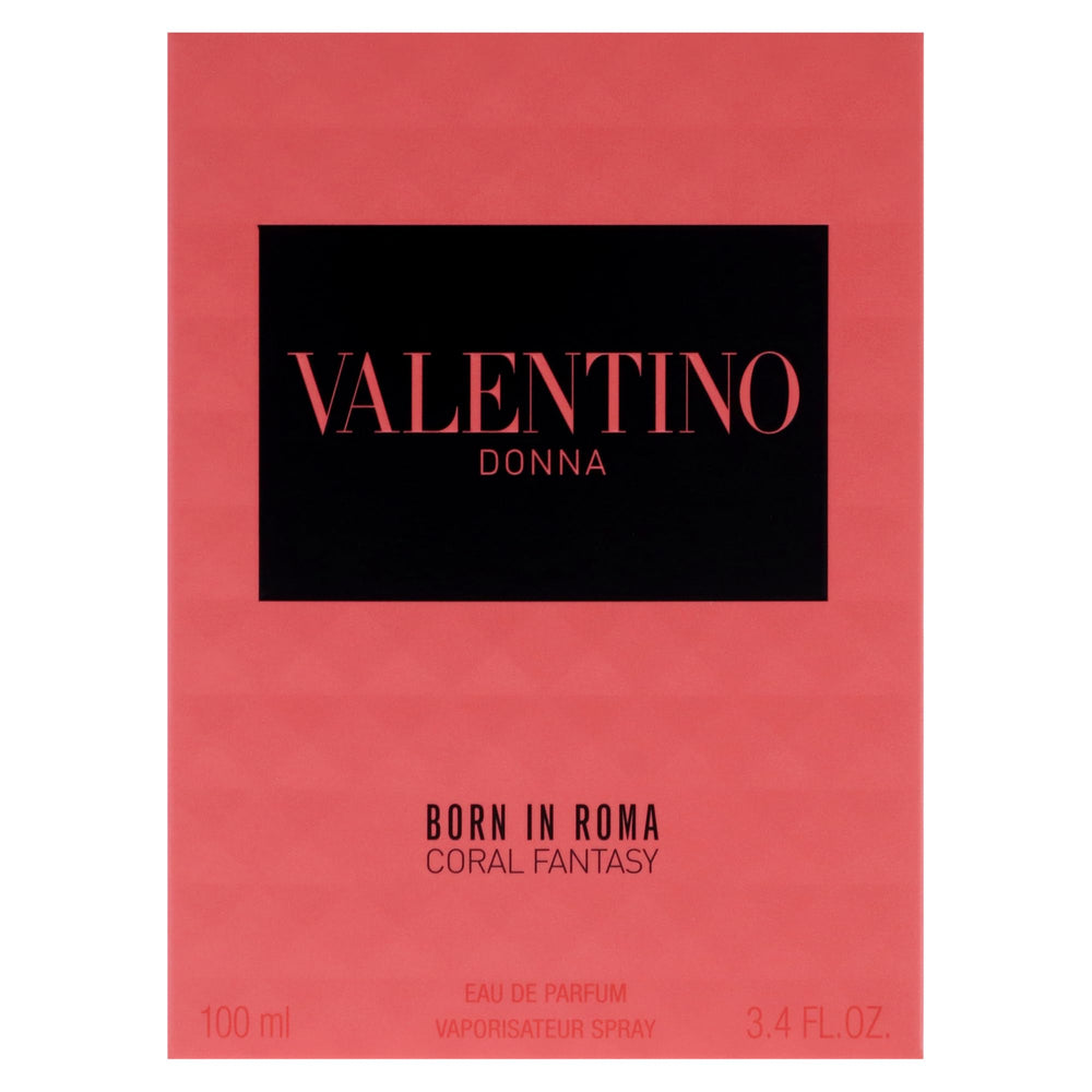 Valentino Coral Fantasy rose-jasmine detail, conveying romantic, elegant fragrance impression.
