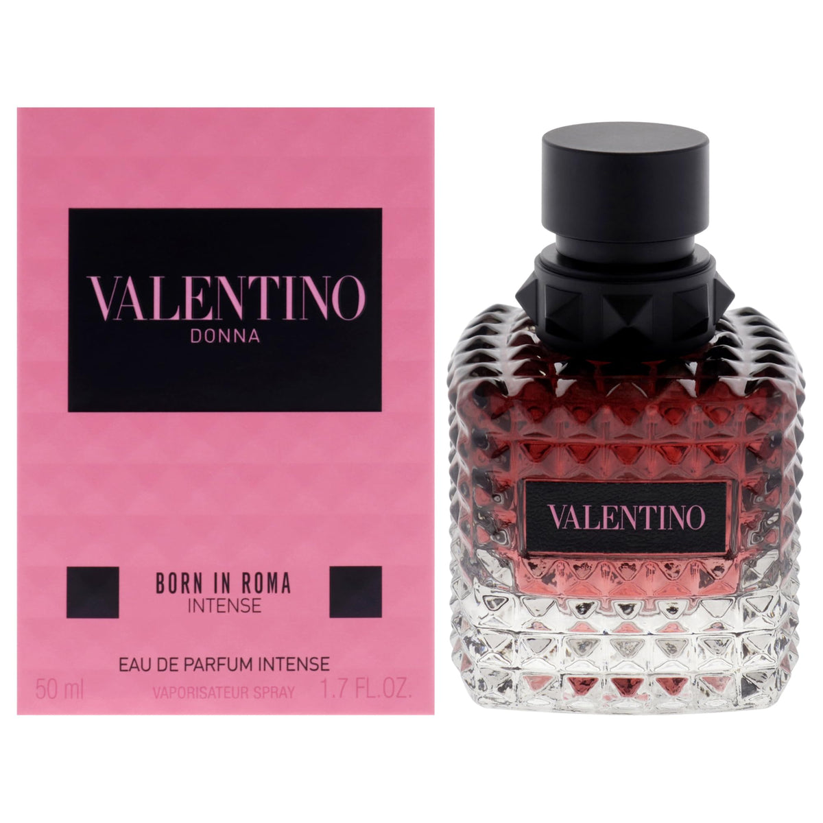 Valentino Donna Born In Roma Intense bottle front — long-lasting scent for day or night wear.