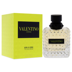 Valentino Donna Yellow Dream EDP packaging box showcases premium gifting appeal.