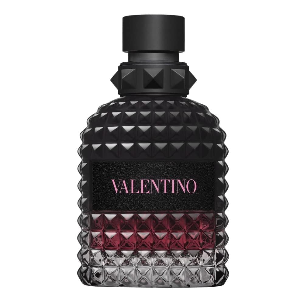 Valentino Uomo Born In Roma Intense cap detail, evokes refined masculinity for confident evenings.