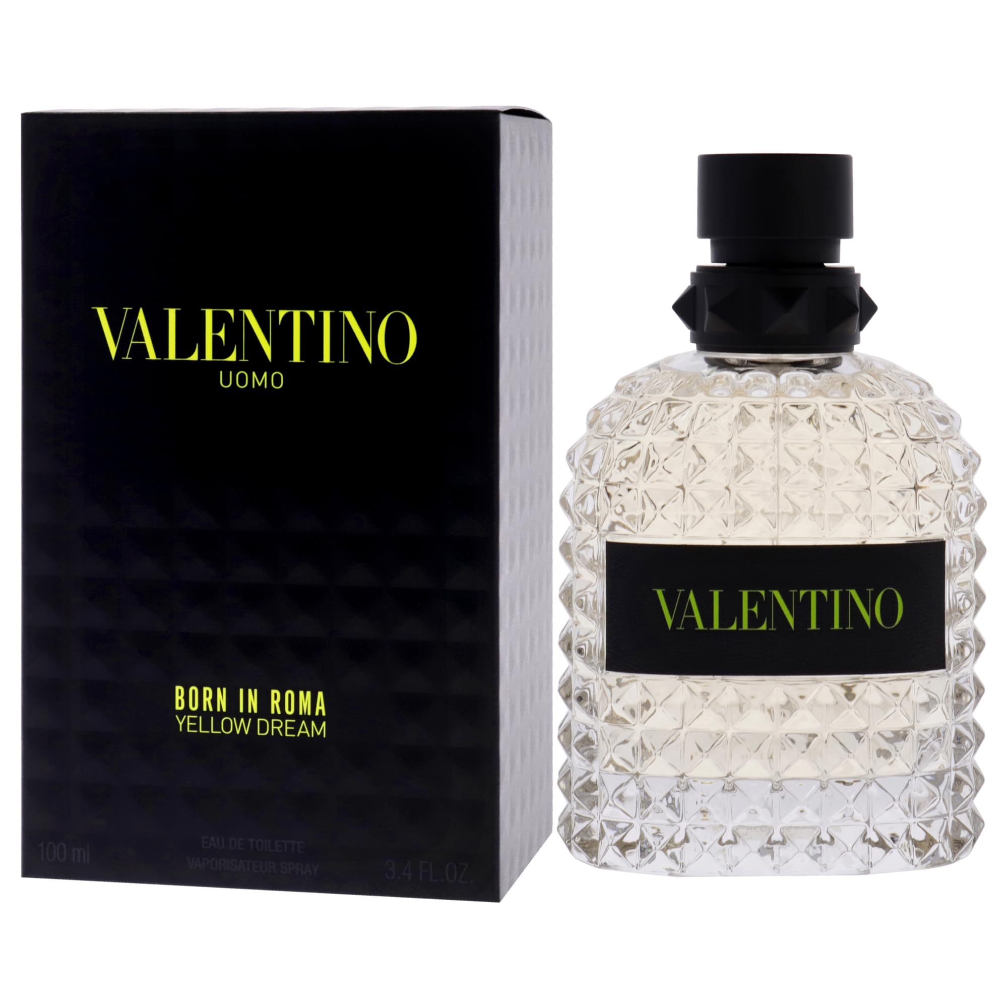 Valentino Uomo Born In Roma Yellow Dream lemon motif close-up emphasizes citrus brightness and zest