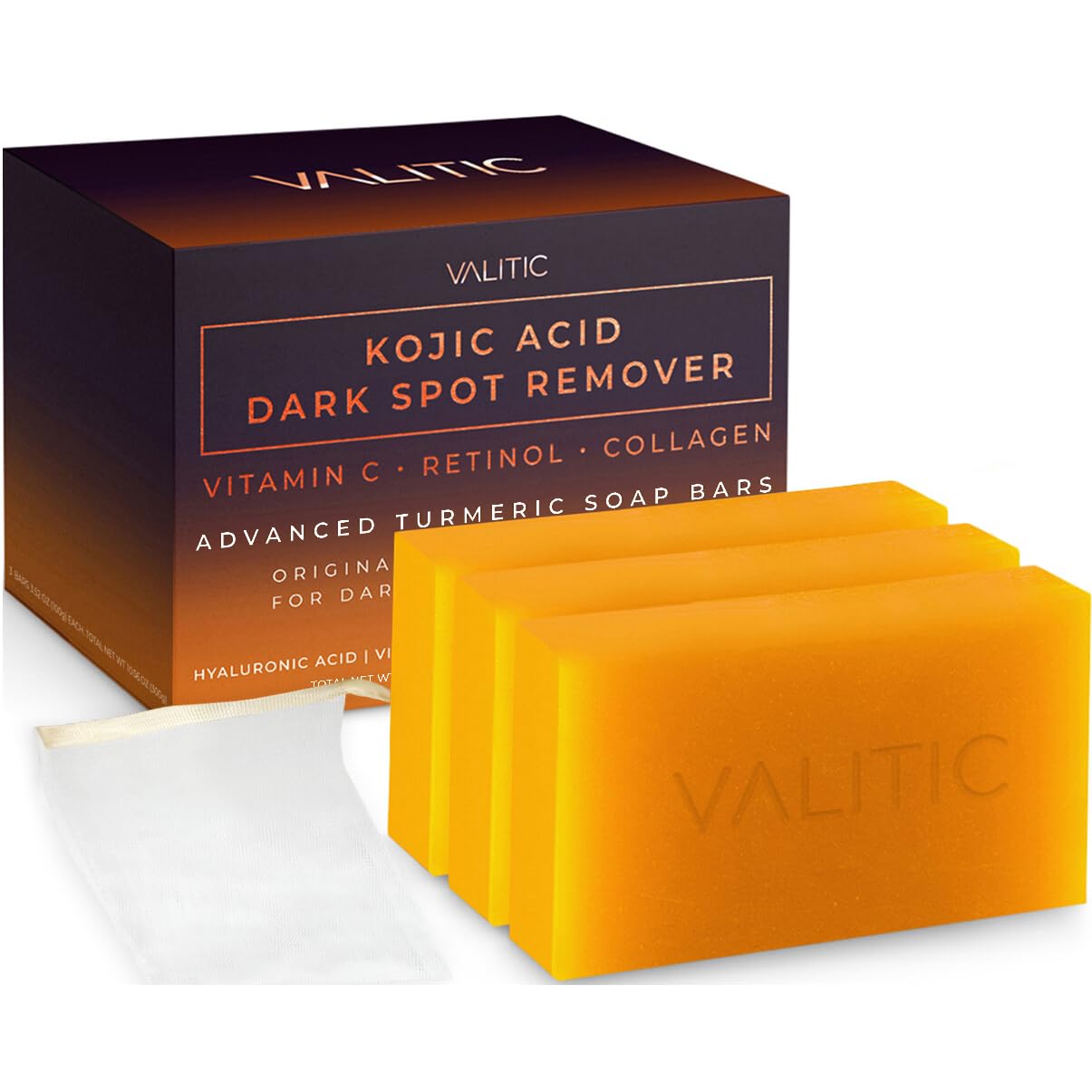 Valitic dark spot corrector bar closeup highlights exfoliating texture for even tone